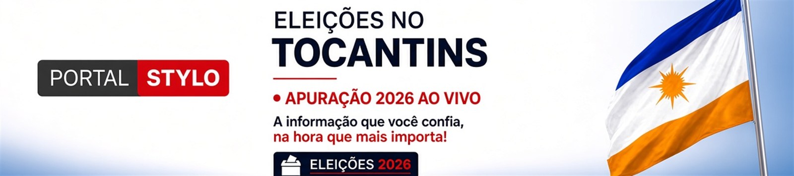 Eleições no Tocantins — Apuração 2026 ao vivo no Portal Stylo